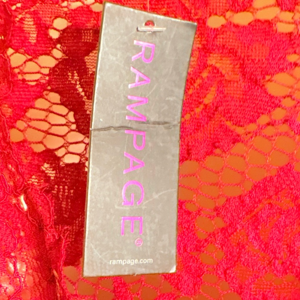 Rampage Red Lace Top & Skirt Set - Picture 4 of 7